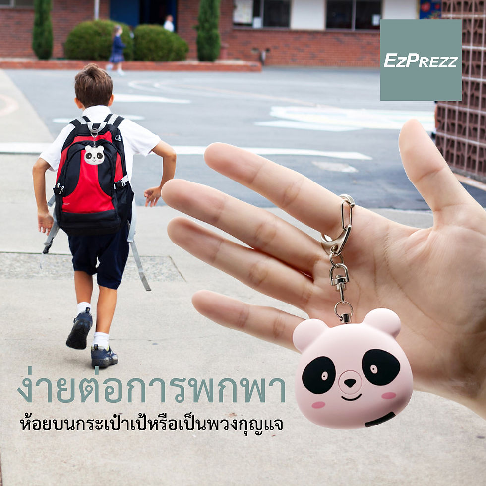 ภาพขนาดย่อ: แพนด้า สัญญาณเตือนส่วนบุคคล 130dB ปุ่ม SOS ชาร์จ USB พร้อมไฟแจ้งเตือน