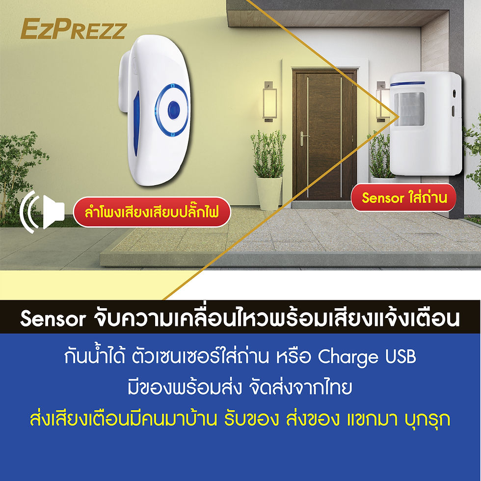 ภาพขนาดย่อ: EzPrezz เซ็นเซอร์ตรวจจับความเคลื่อนไหวไร้สาย บ้าน ร้านค้า และสำนักงาน