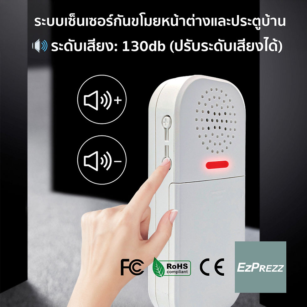 ภาพขนาดย่อ: เซ็นเซอร์กันขโมยไร้สาย สำหรับหน้าต่างและประตูบ้านจาก Ezprezz รุ่น MC-05