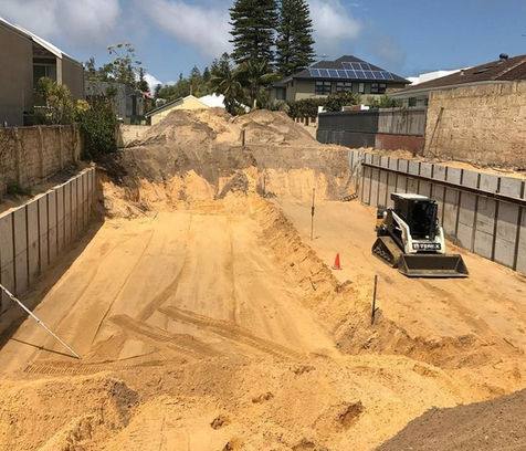 king post walls, earthworks, site level, Piling WA