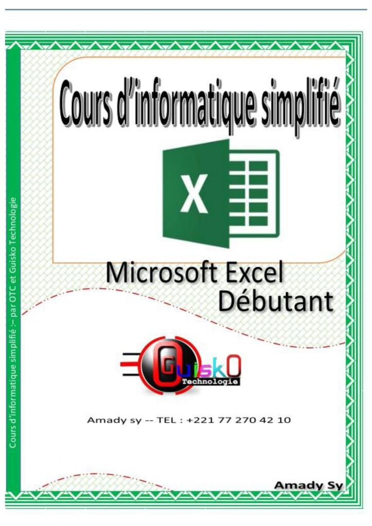 Cours de microsoft Excel débutant