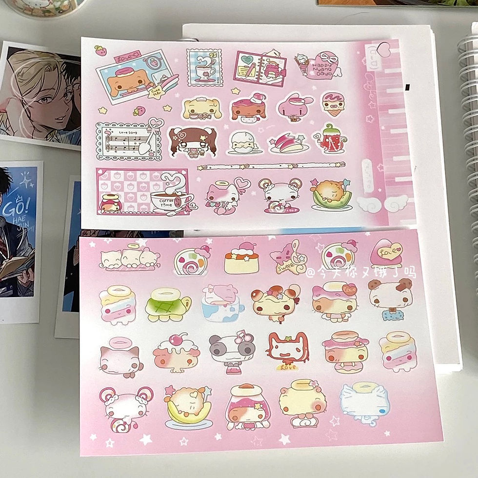 Thumbnail: Cute sticker sheets kit | _ are you hungry again today 
