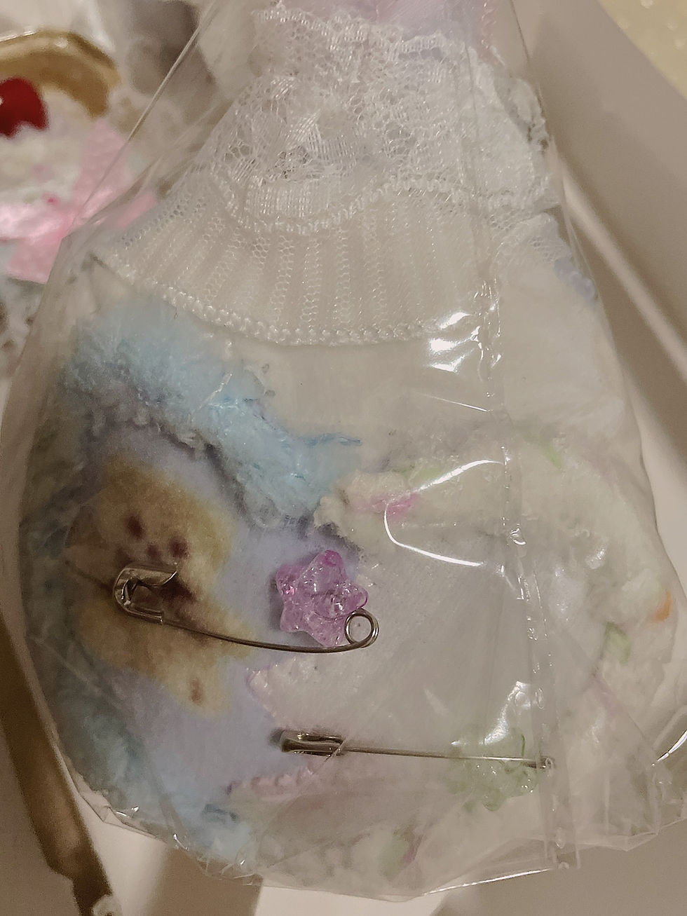 Thumbnail: Cute handmade lacy bunny ear button earmuff