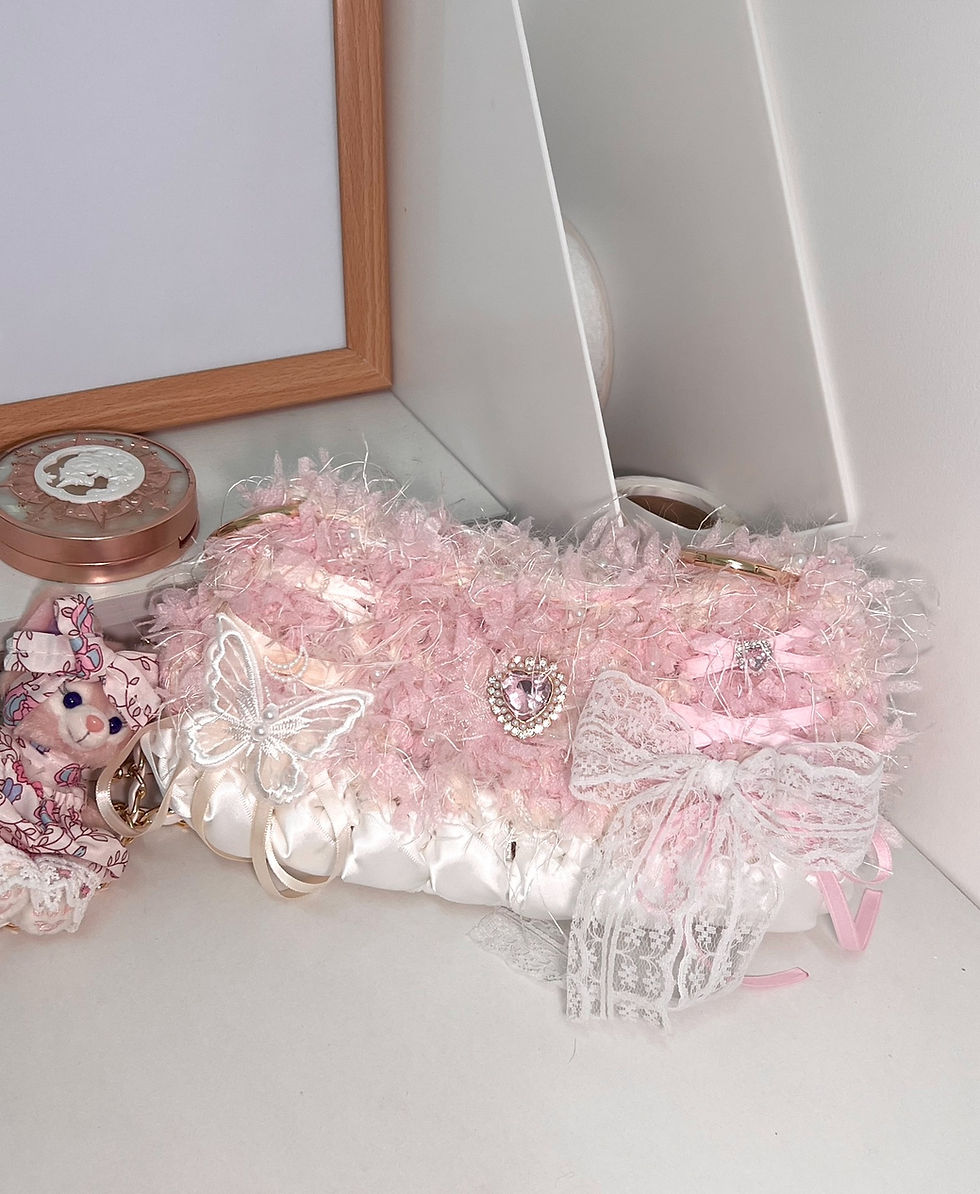 Thumbnail: Cute pink lacy bag 