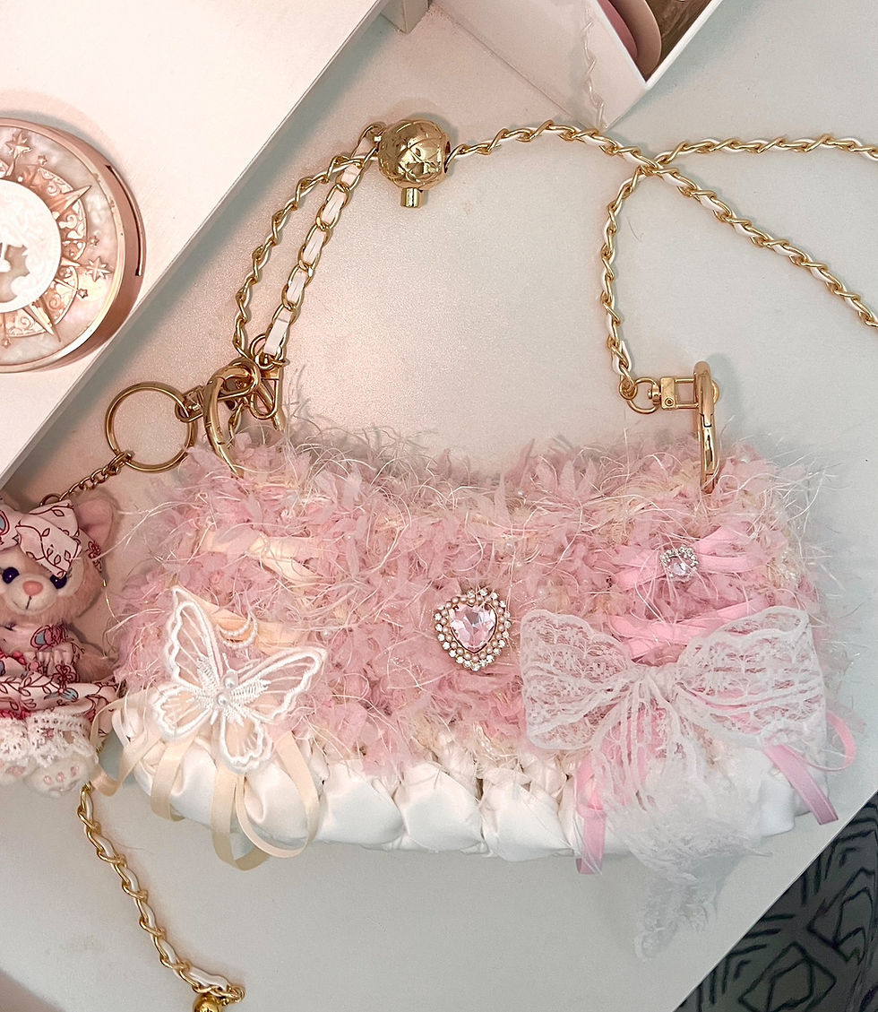 Thumbnail: Cute pink lacy bag 