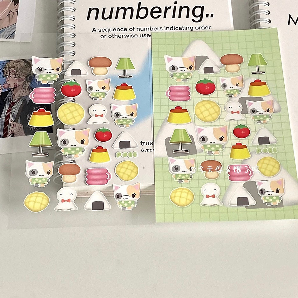 Thumbnail: Cute sticker sheets kit | _ are you hungry again today 