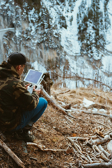 Man Betrieb eines Drone