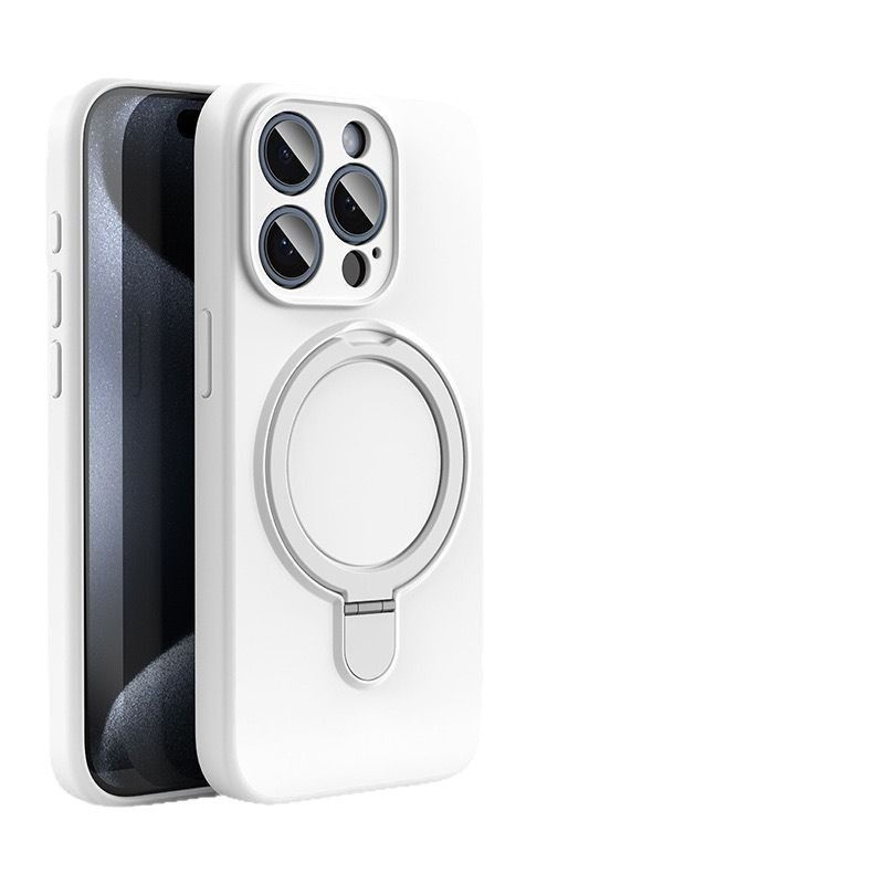 Thumbnail: Magnetic Silicone Phone Case with Stand for iPhone
