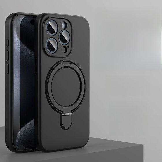 Thumbnail: Magnetic Silicone Phone Case with Stand for iPhone