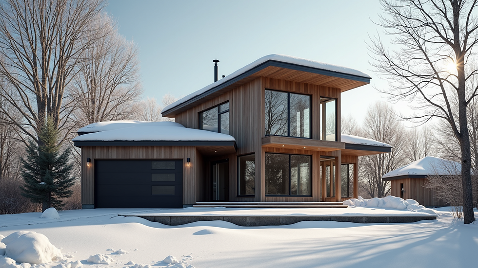 Vue extérieure d'une maison moderne à Québec