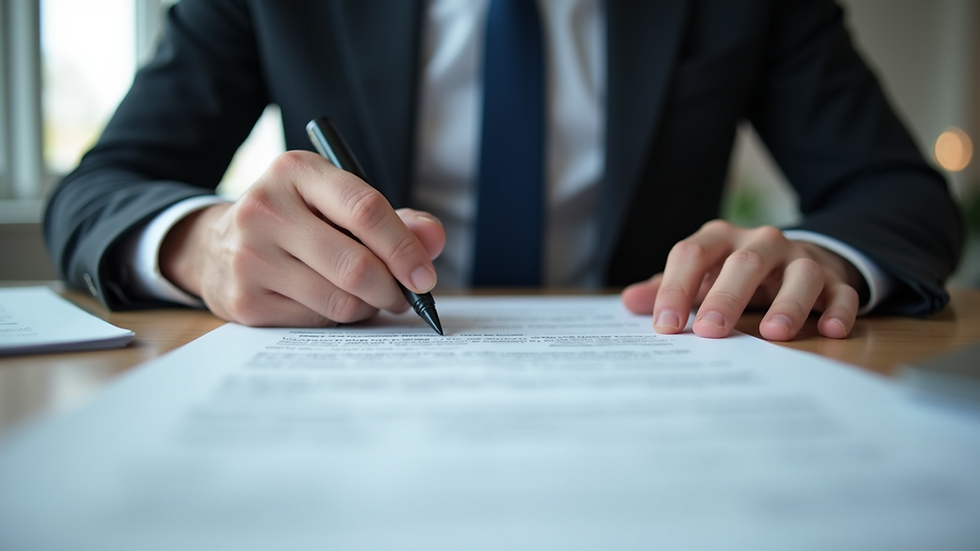 Eye-level view of a translator working on legal documents