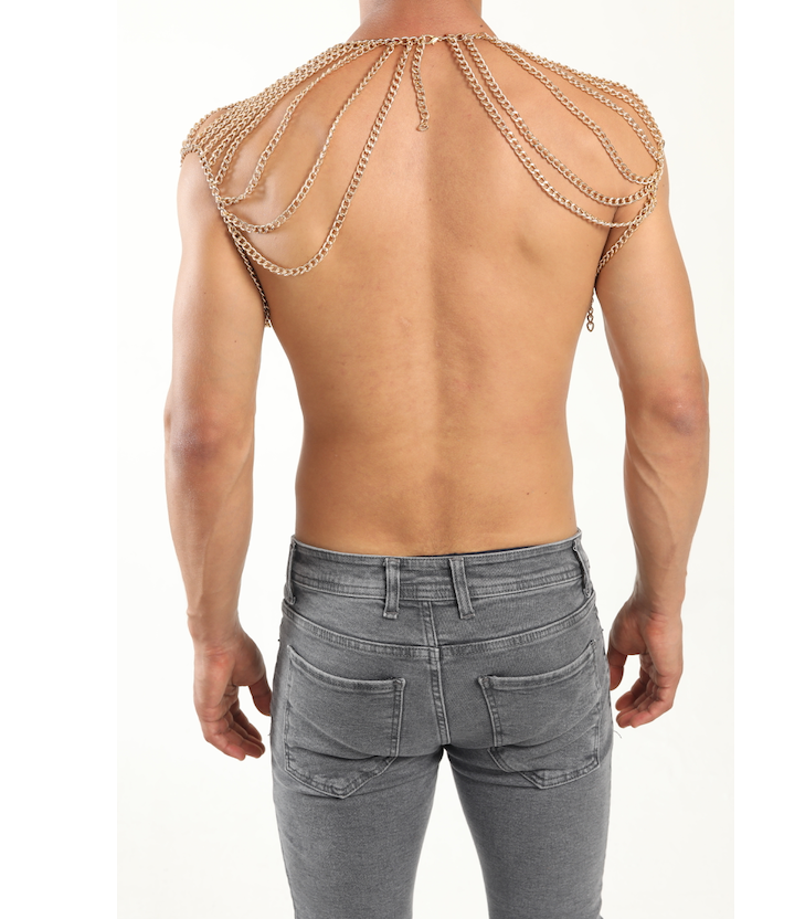 Body chain shoulder men gold bodychain 
