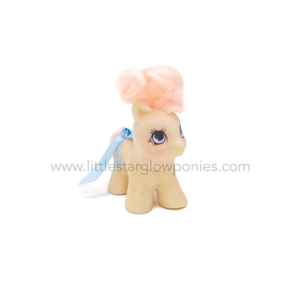 Thumbnail: G1 - Lil Whiskers with Brush - Newborn Twin Vintage My Little Pony