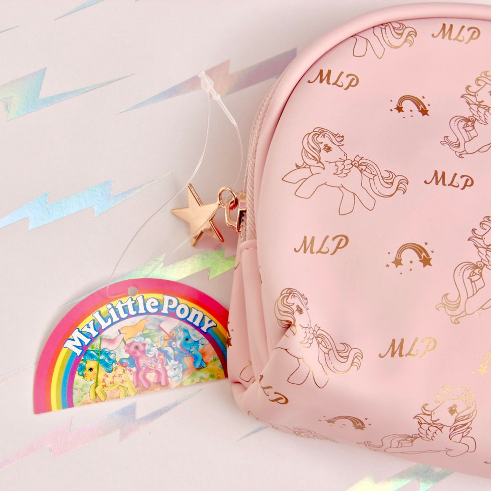 Thumbnail: My Little Pony Retro Makeup Bag - Round Blush Pink and Gold