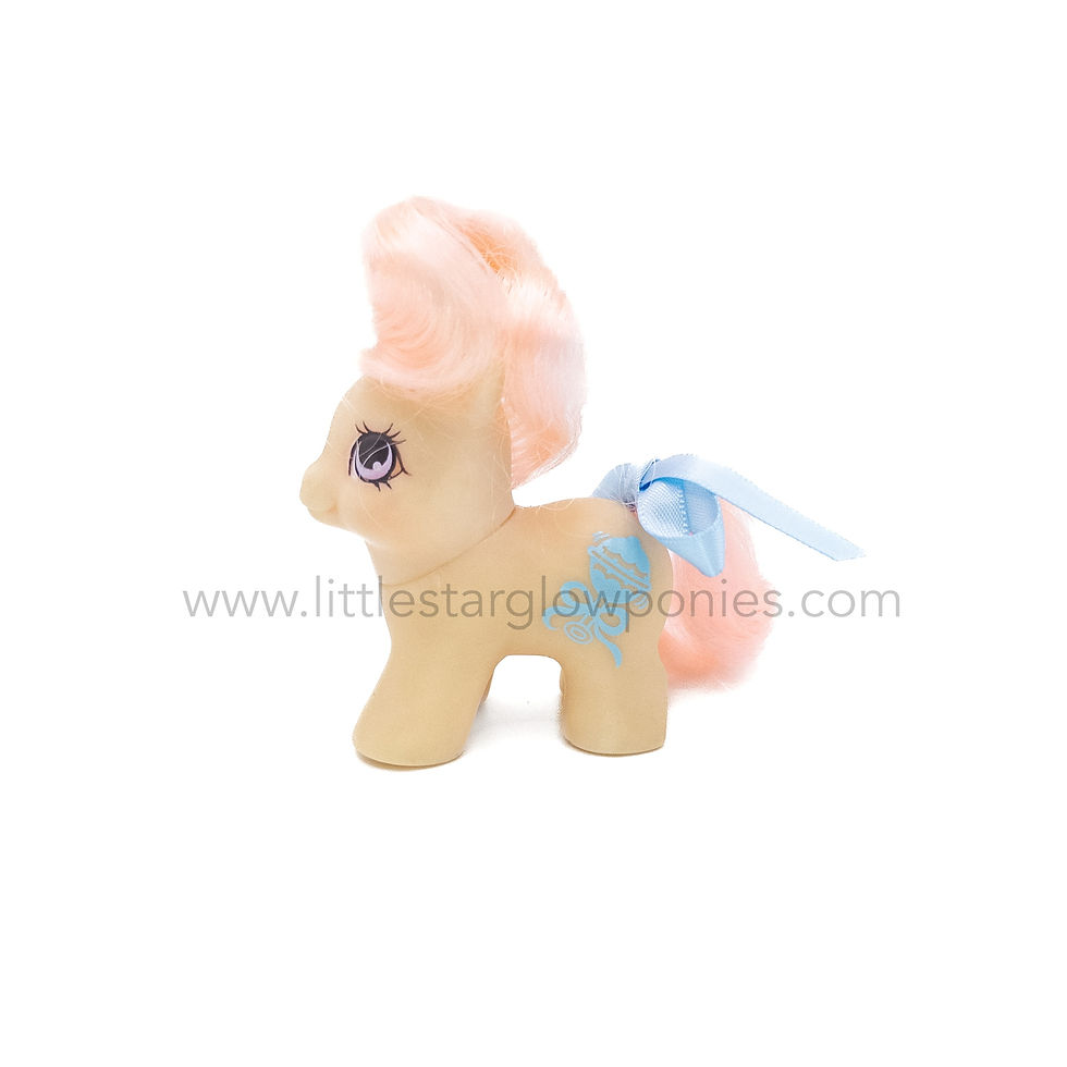 Thumbnail: G1 - Lil Whiskers with Brush - Newborn Twin Vintage My Little Pony