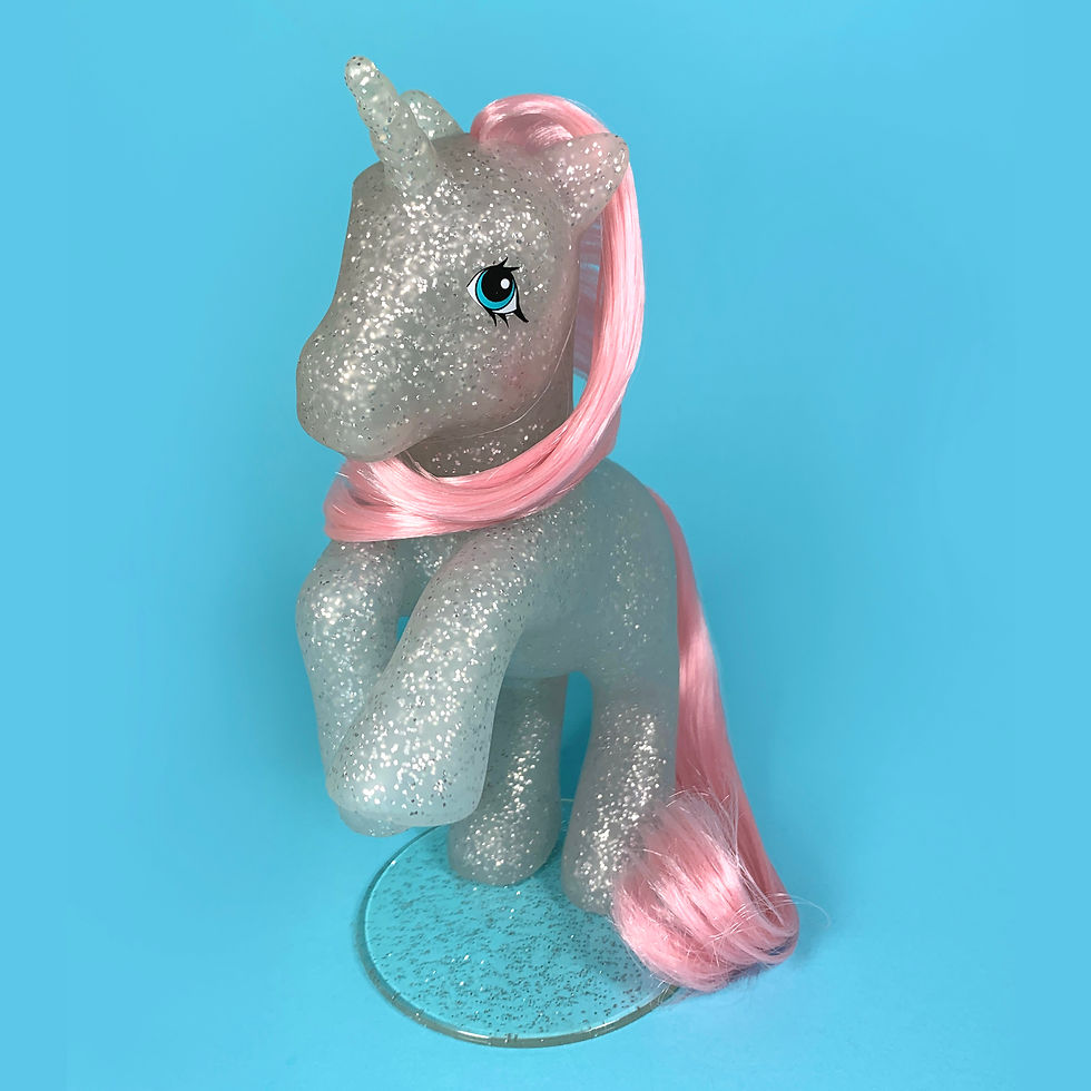 Thumbnail: Glitter rearing Unicorn, pink hair and stand - Create Your Own - HQG1C