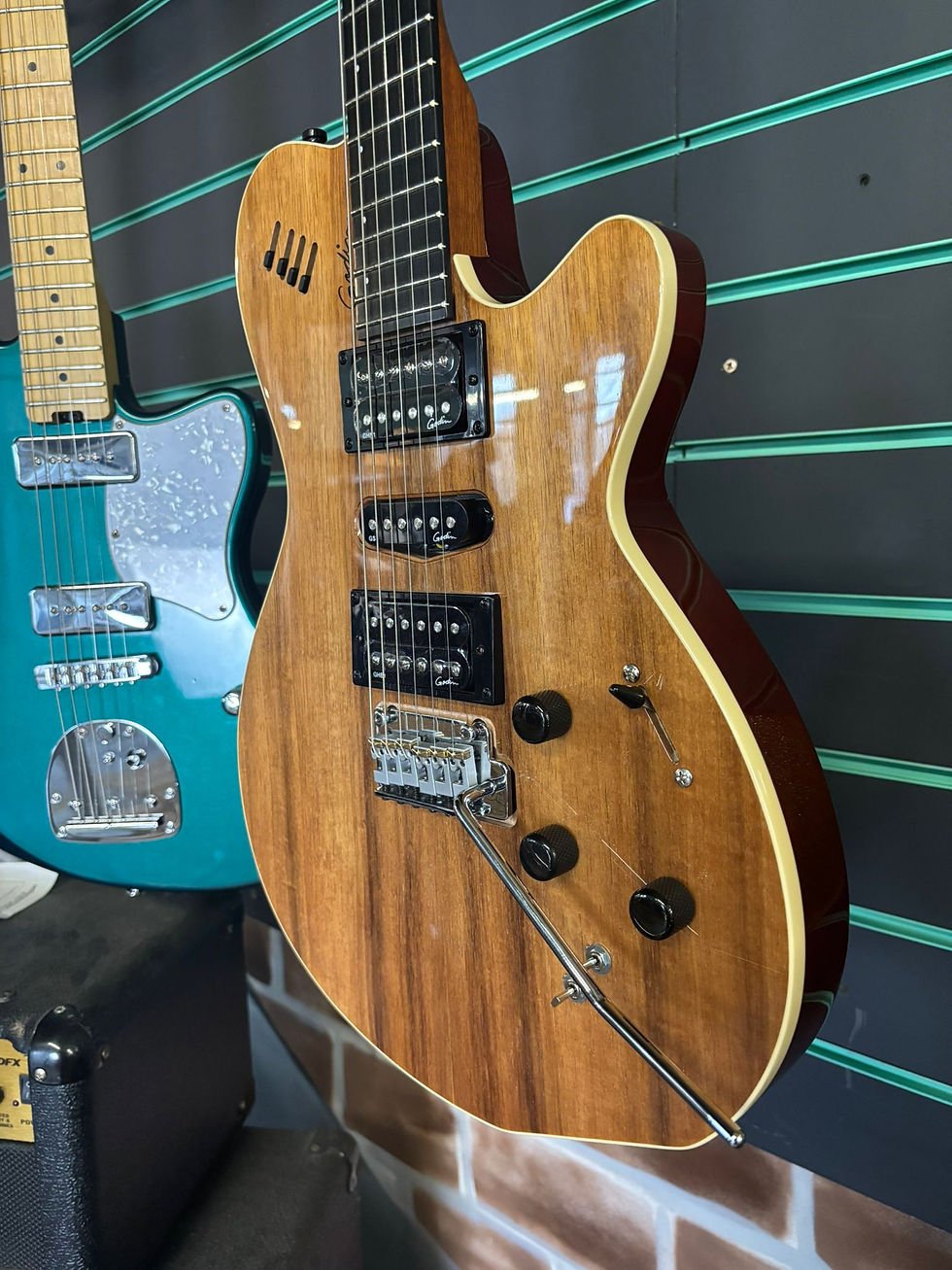 Thumbnail: Godin xtSA Gloss Natural Koa Electric Synth Guitar