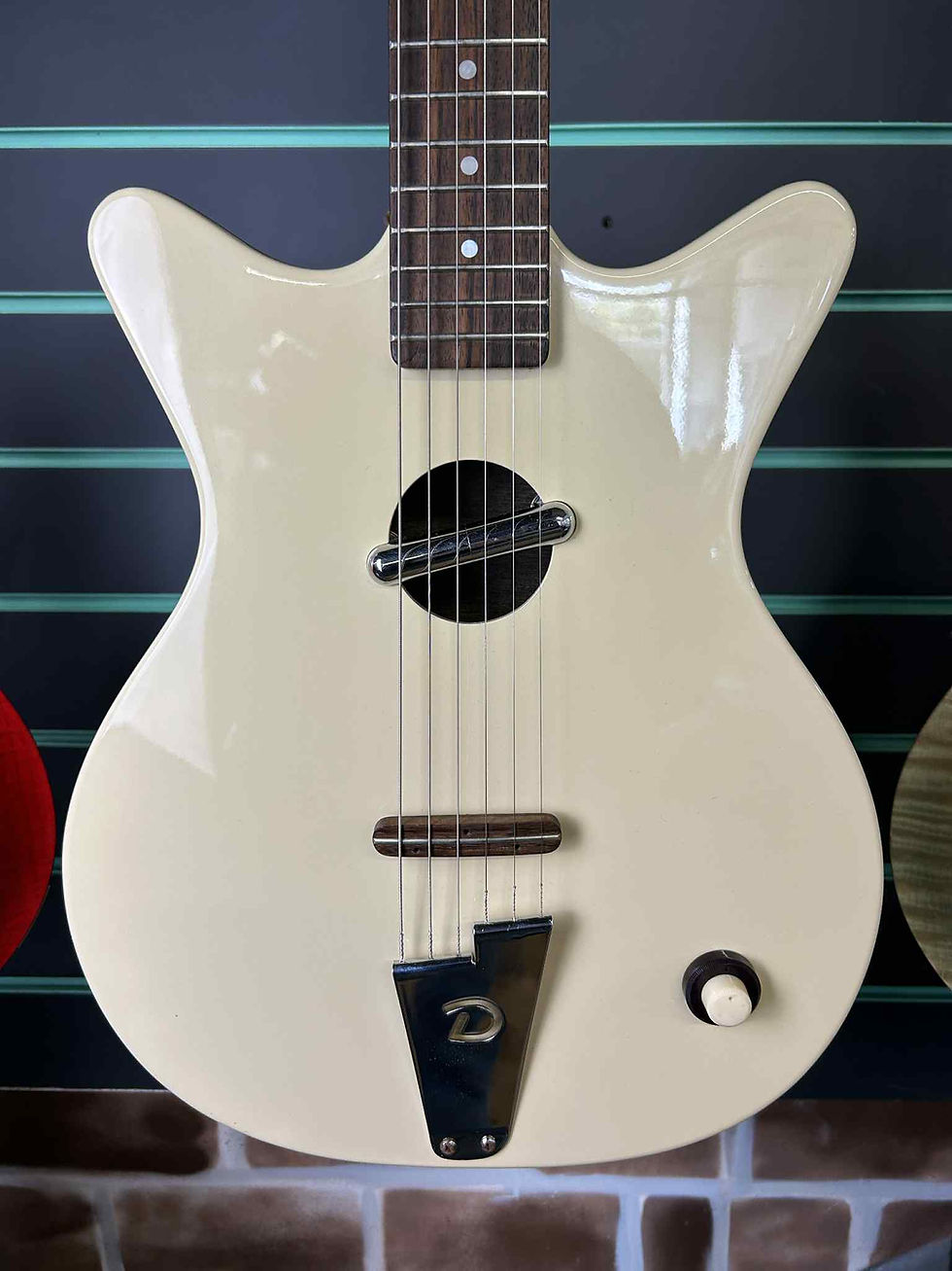 Thumbnail: Danelectro Convertible Reissue White Hollow Body Electric Guitar