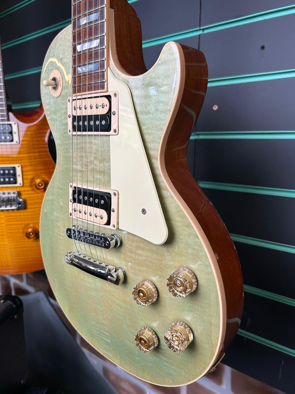 Thumbnail: Gibson Les Paul '100' Classic Seafoam Green 2015 Modified Electric Guitar