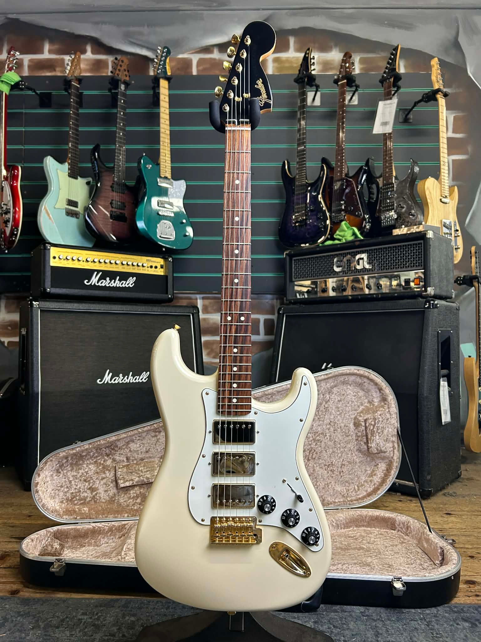 Fender FSR Mahogany Blacktop Strat HHH Olympic White 2019 Electric Guitar