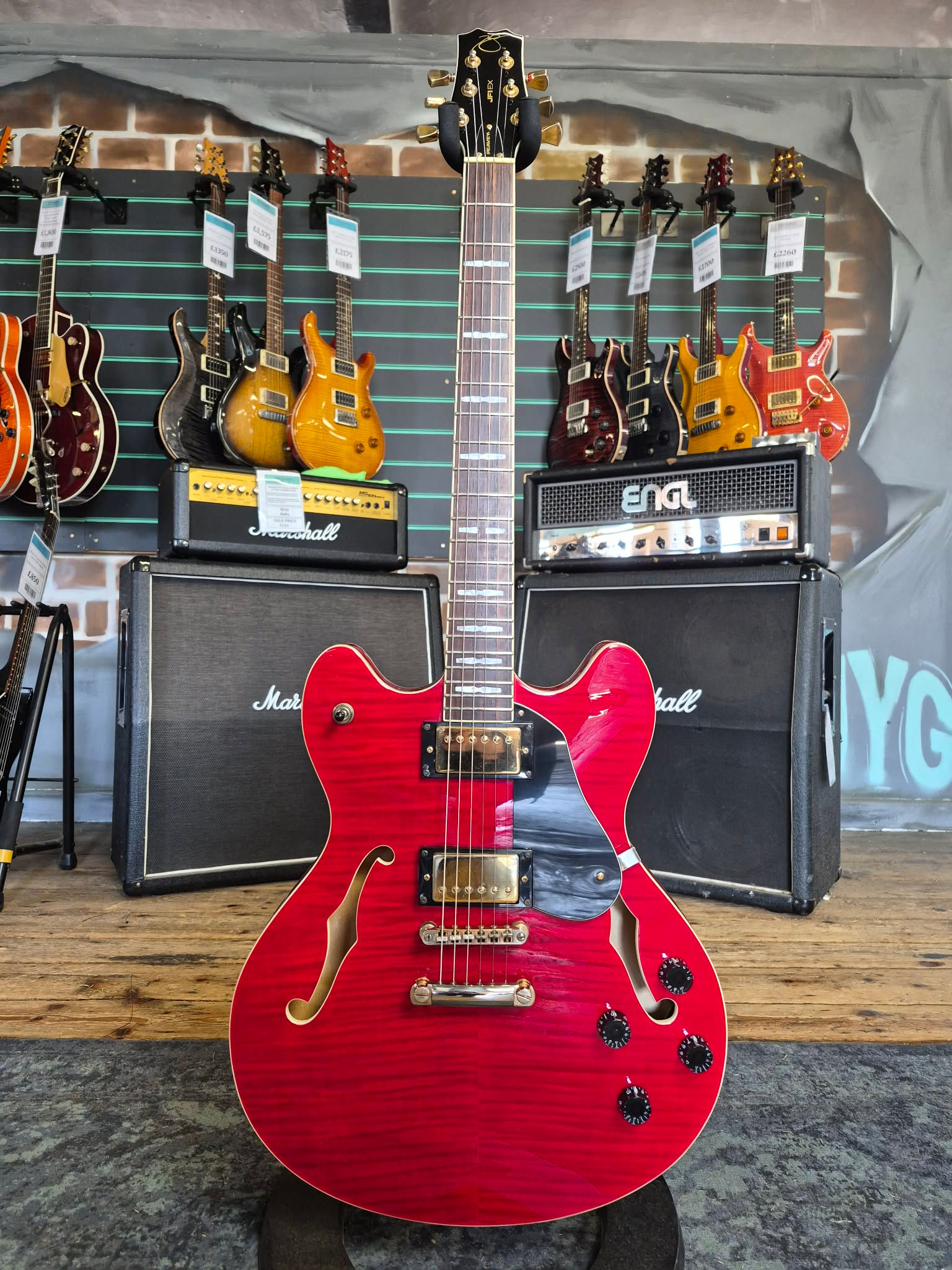 Peavey JF1EX Transparent Red Semi-Hollow Electric Guitar