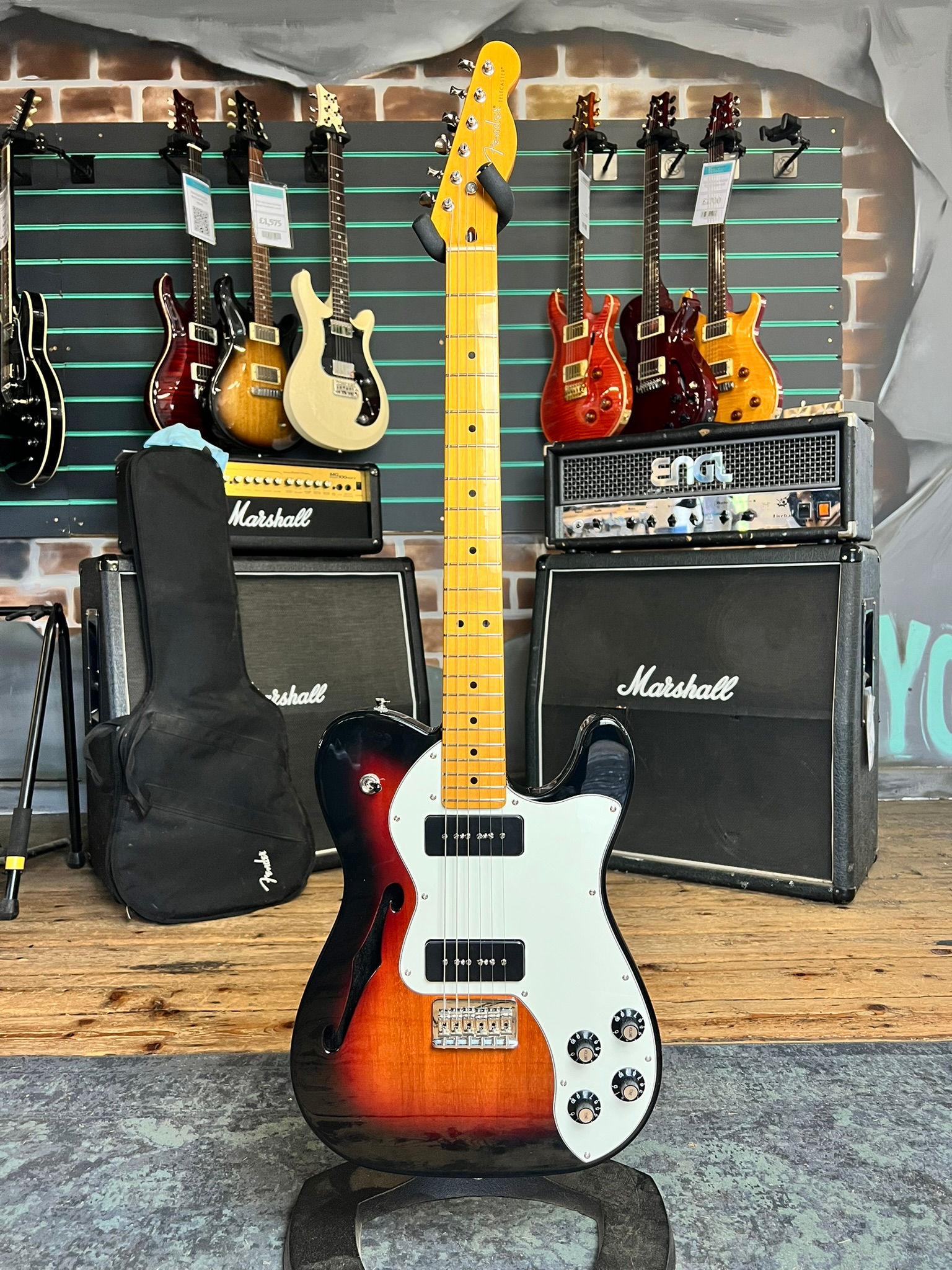 Fender Modern Player Telecaster Thinline Deluxe 3-Colour Sunburst 2014 Electric