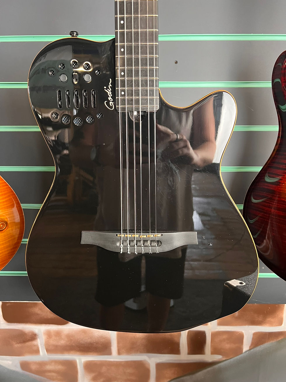 Thumbnail: Godin Multiac ACS Slim SA Gloss Black 2018 Electro-Classical Synth Access Guitar