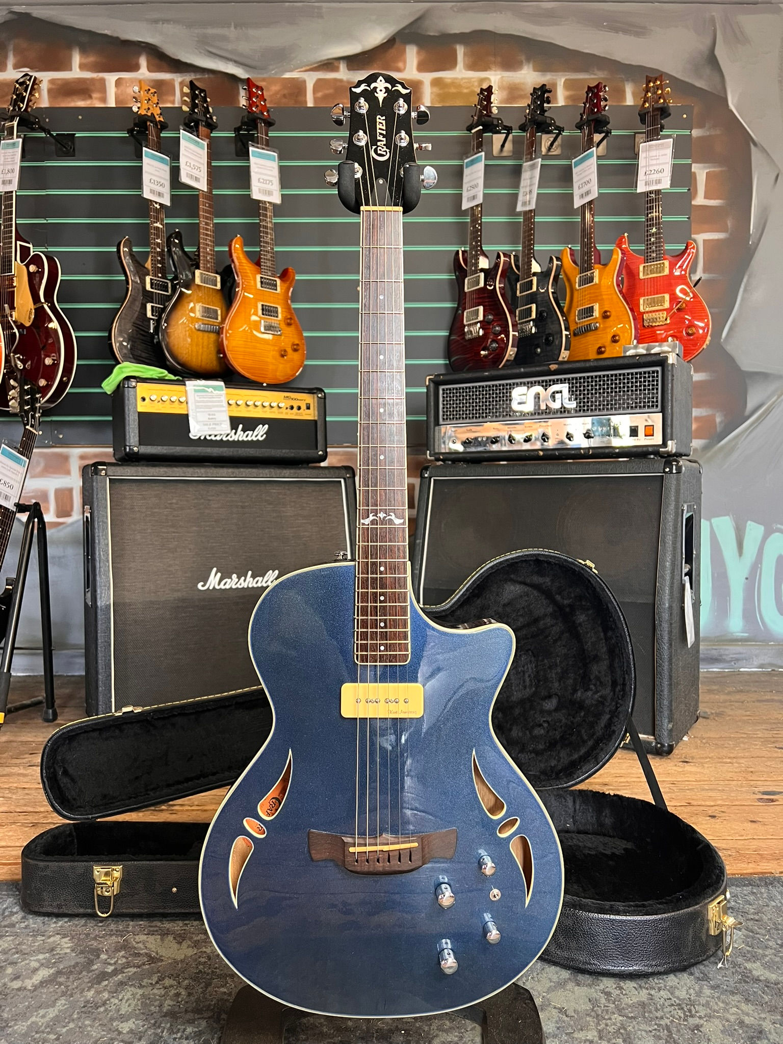 Crafter SAT-M Midnight Blue 2007 Hybrid Electric Acoustic Guitar