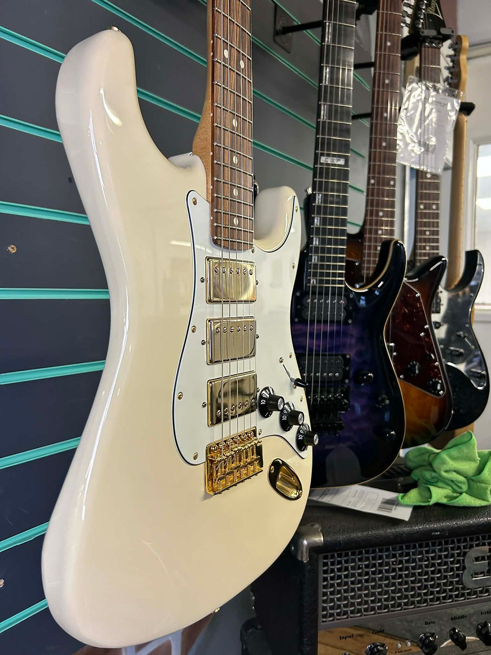 Thumbnail: Fender FSR Mahogany Blacktop Strat HHH Olympic White 2019 Electric Guitar