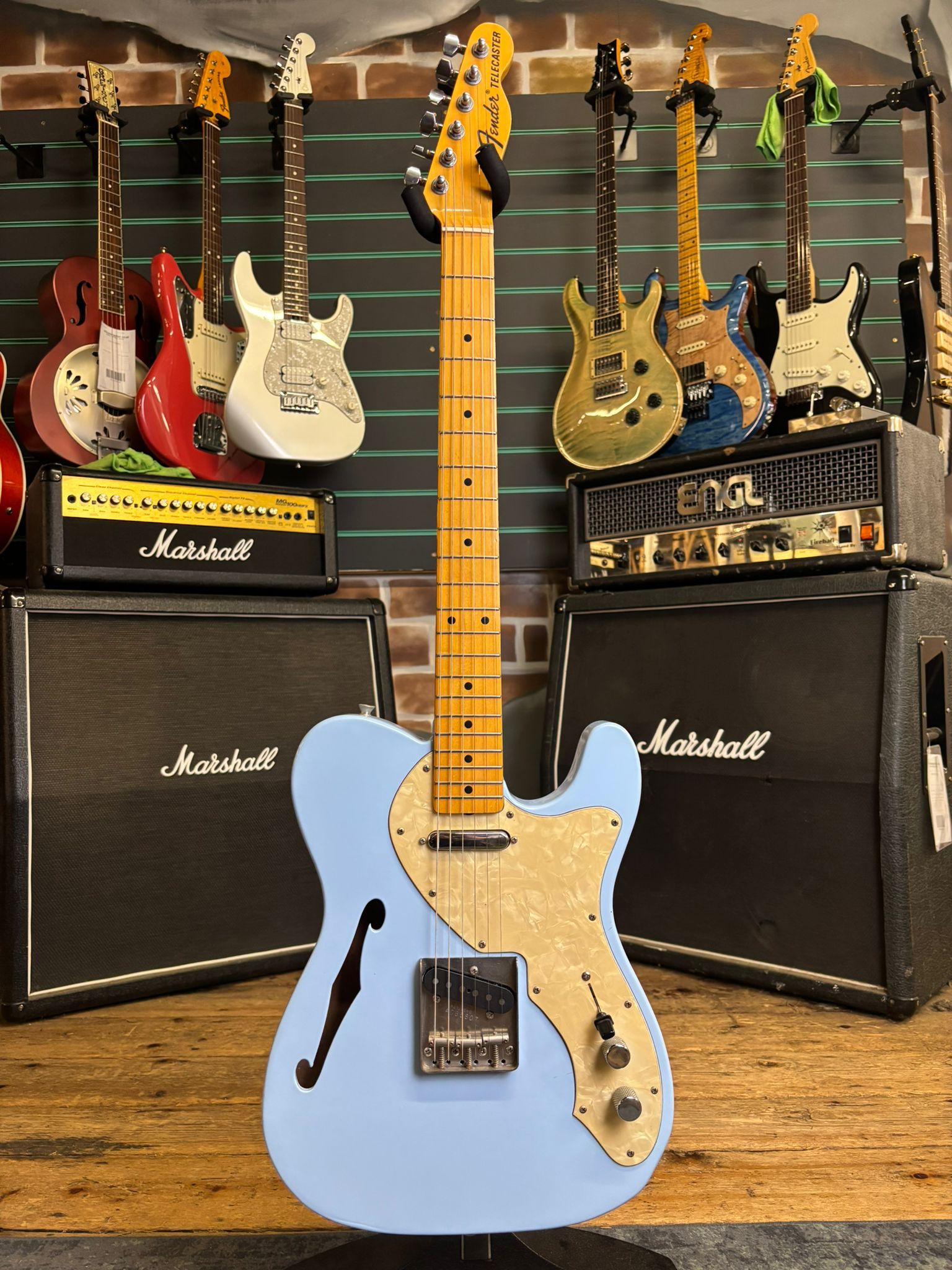 Fender Thinline Telecaster Refinished Sonic Blue MIJ 1985 Electric Guitar