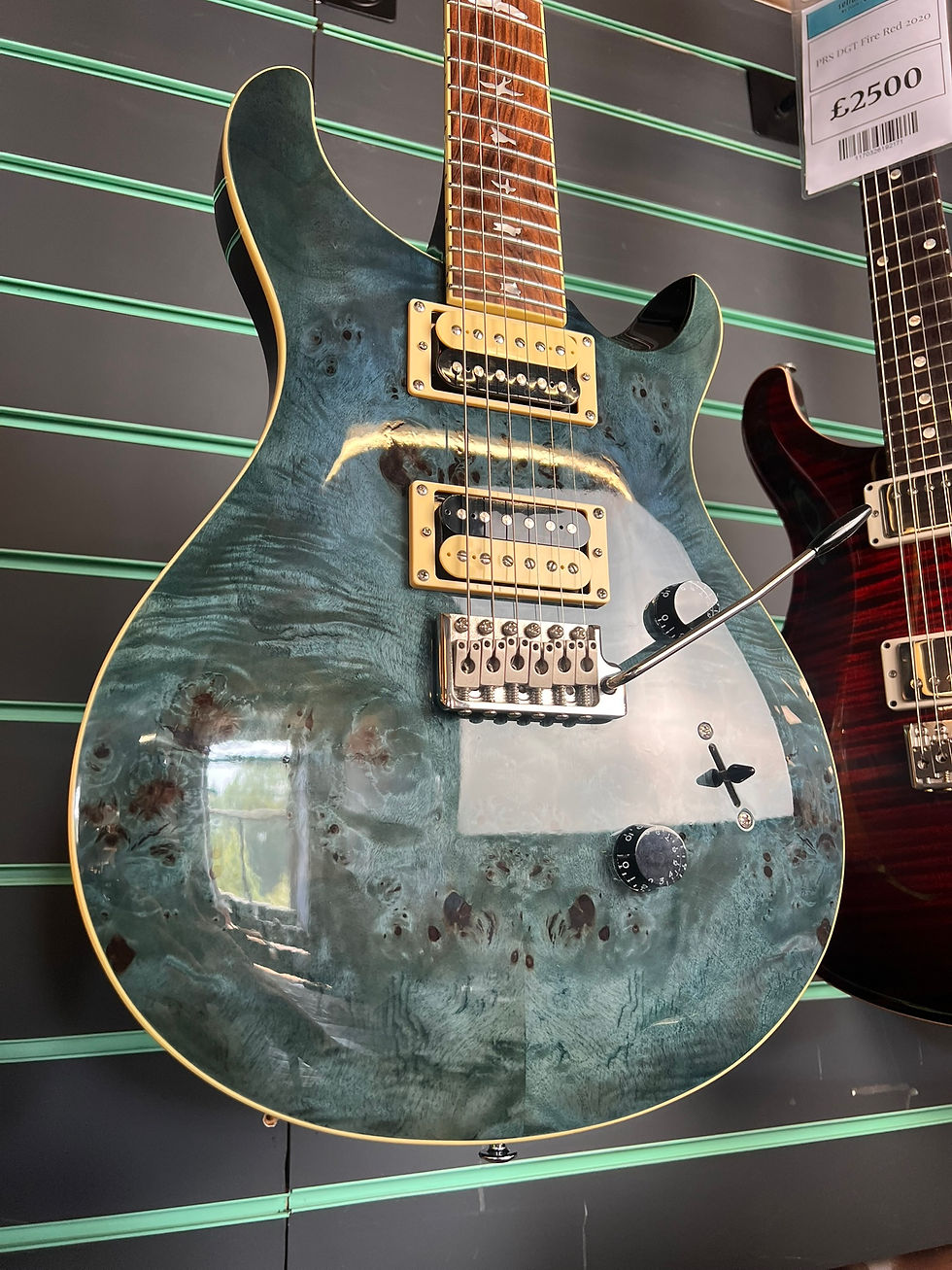 Thumbnail: PRS SE Custom 24 Exotic Poplar Burl Ltd Edition 2019 Whale Blue Electric Guitar
