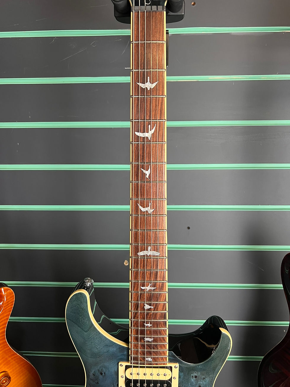 Thumbnail: PRS SE Custom 24 Exotic Poplar Burl Ltd Edition 2019 Whale Blue Electric Guitar