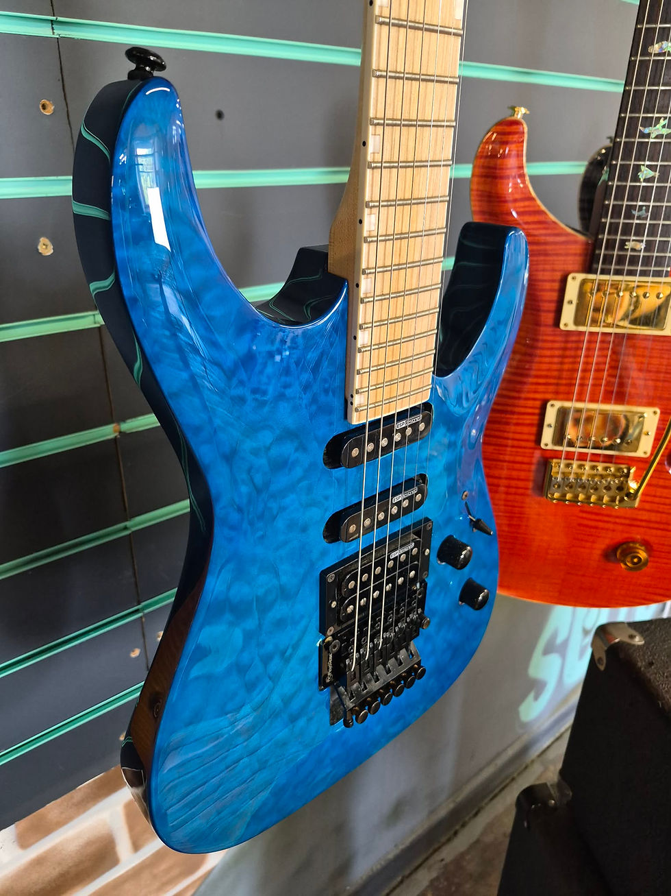 Thumbnail: ESP LTD MH-203QM See Thru Blue 2020 Electric Guitar