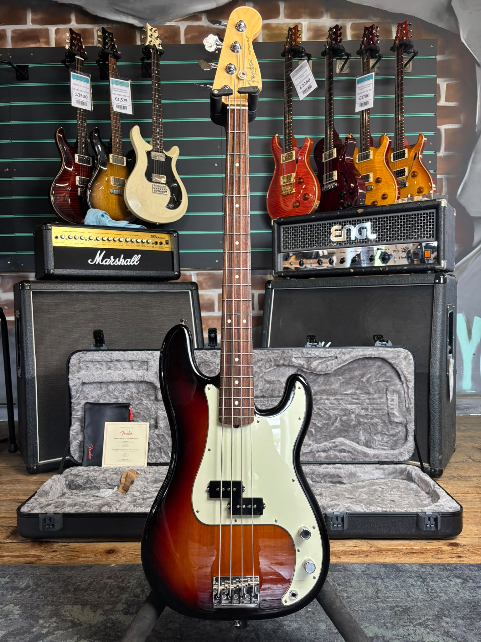 Fender American Professional Precision Bass 3-Color Sunburst 2017 Electric Bass
