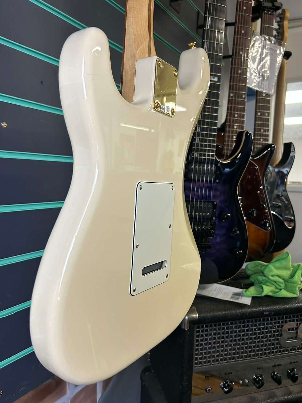 Thumbnail: Fender FSR Mahogany Blacktop Strat HHH Olympic White 2019 Electric Guitar
