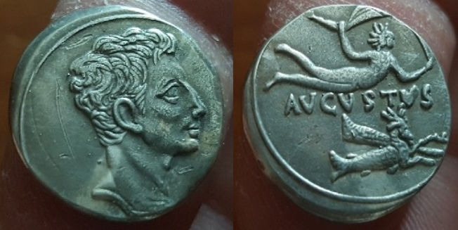 RIC 124 var (bust a der) Denario de Augu