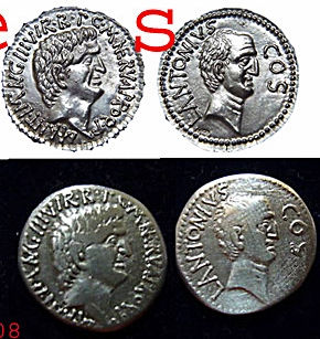ANTONIA 48 COCCEIA 2 Denario M.Antonio, L.Antonio y L. Cocceius Nerva-41 A.C.-Ceca Movil-Craw 517_5a