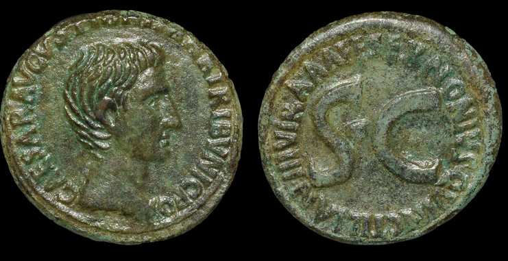 JULIA 335 NONIA 2 RIC 439 AE AS Augusto,