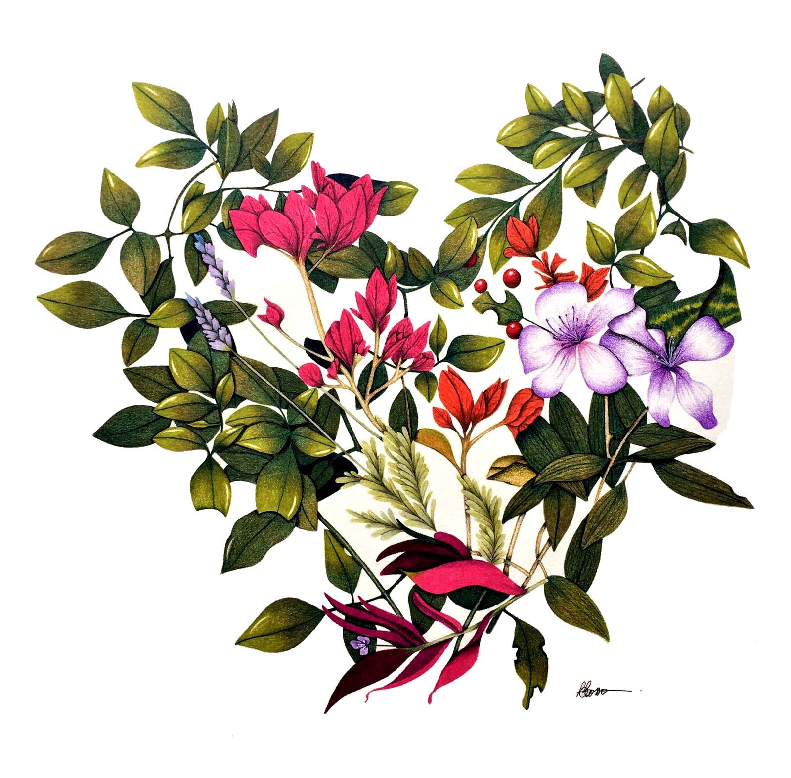 Coração flor