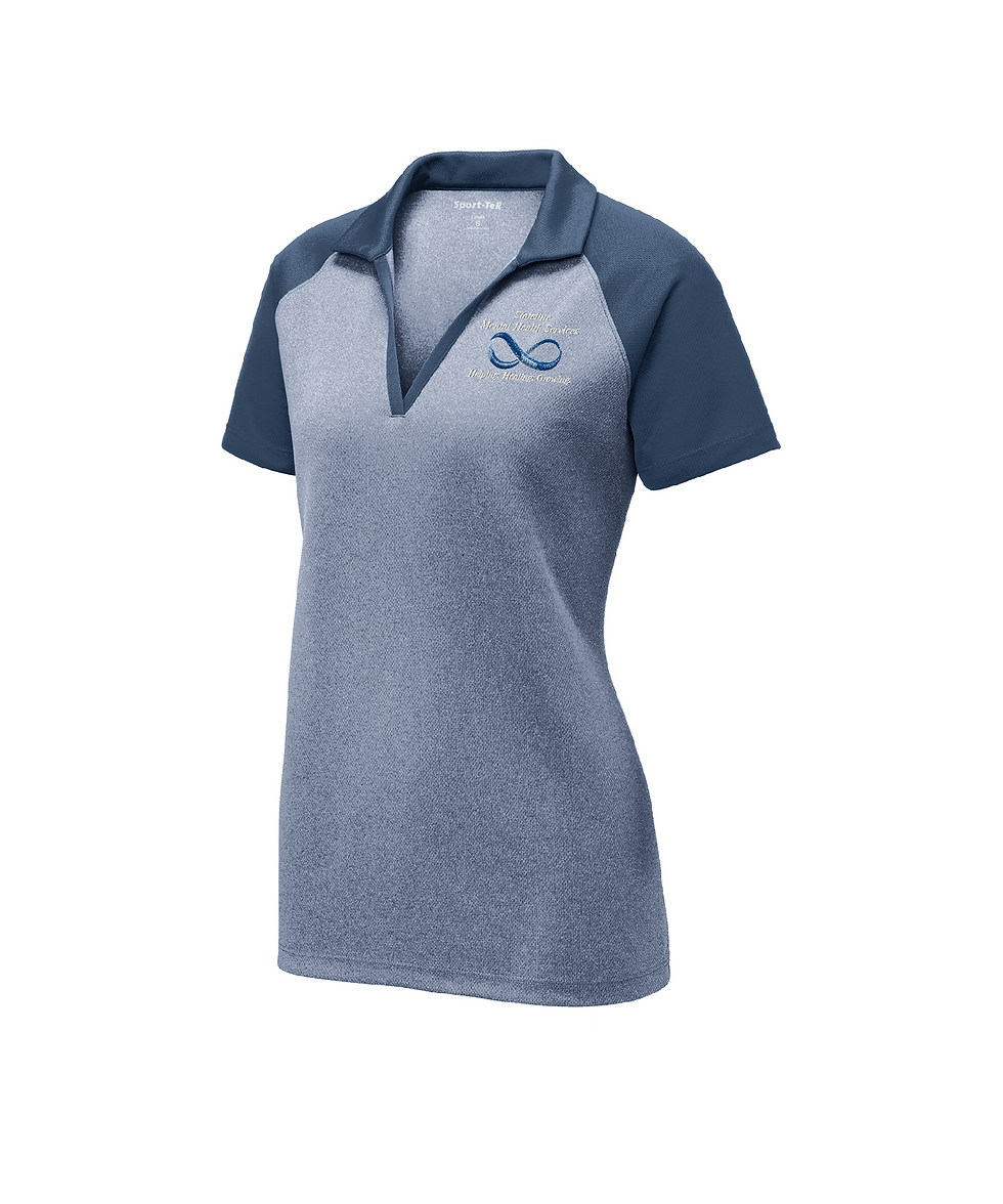 Thumbnail: Stateline Mental Health Embroidered Heather Block Polo