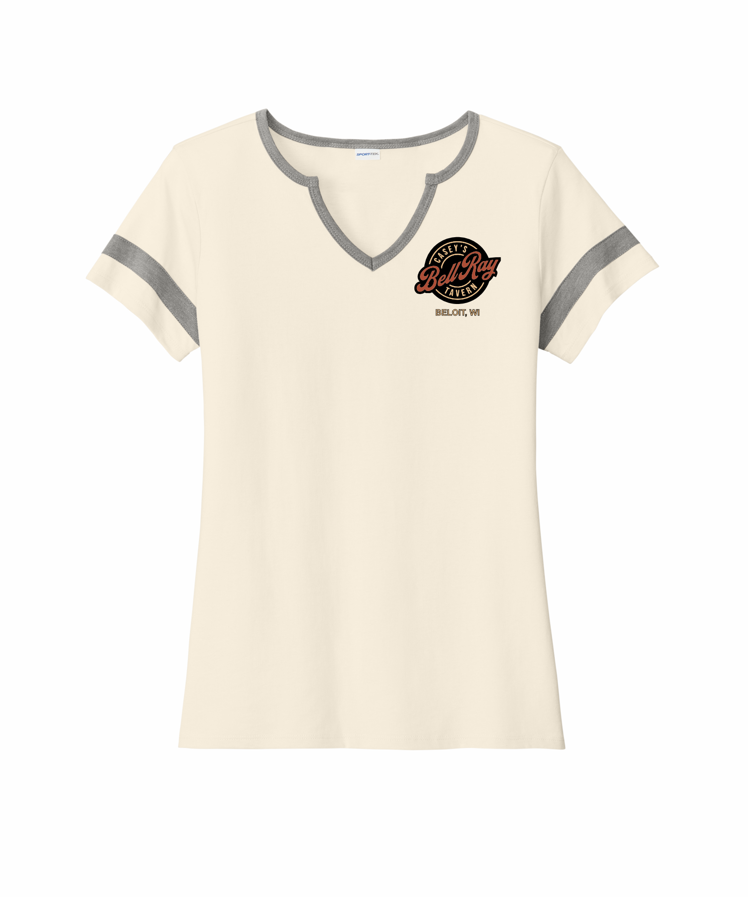 Casey's Bell Ray Tavern Sport-Tek Ladies Halftime Notch Neck Tee - Ecru/Vintage