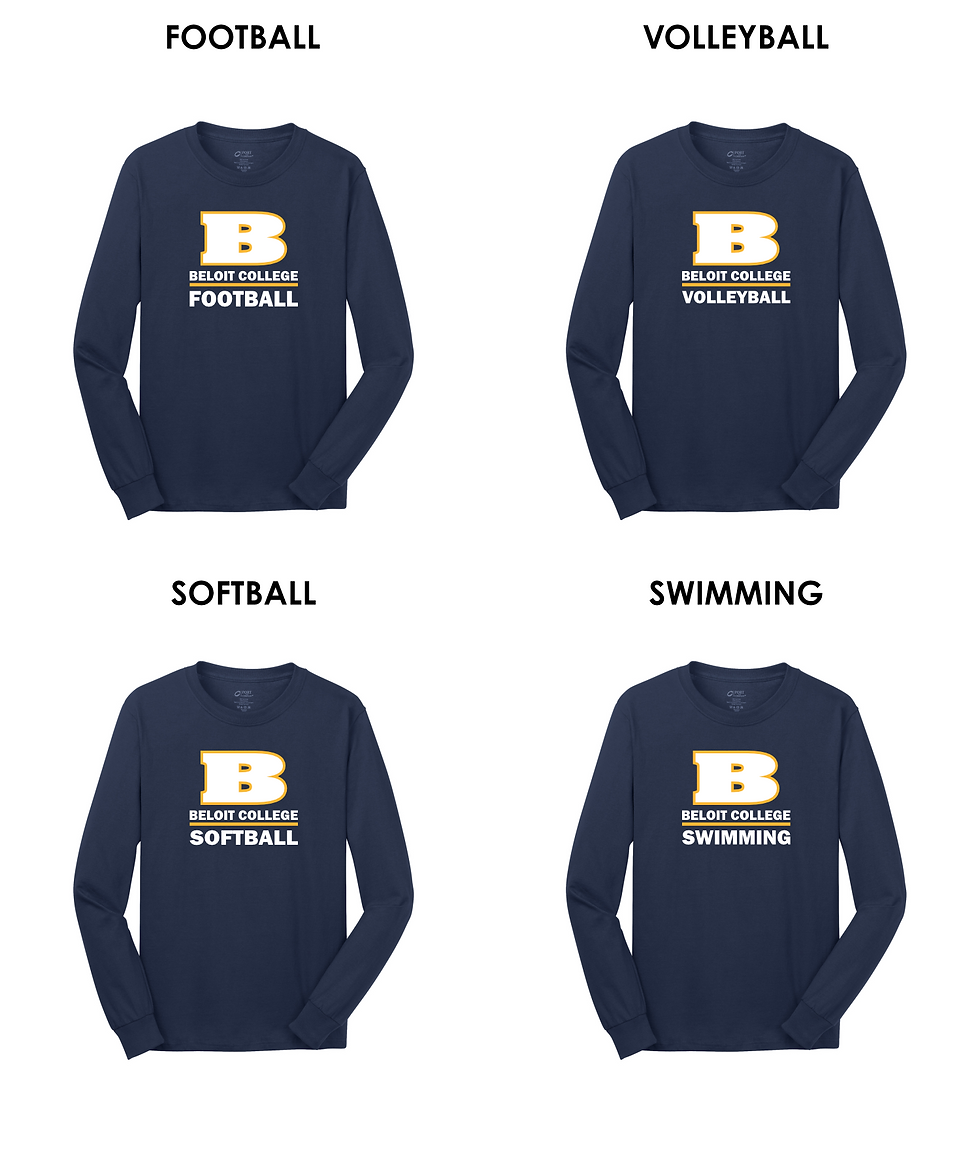 Thumbnail: Port & Company® Long Sleeve Navy Core Cotton Tee - BC #16