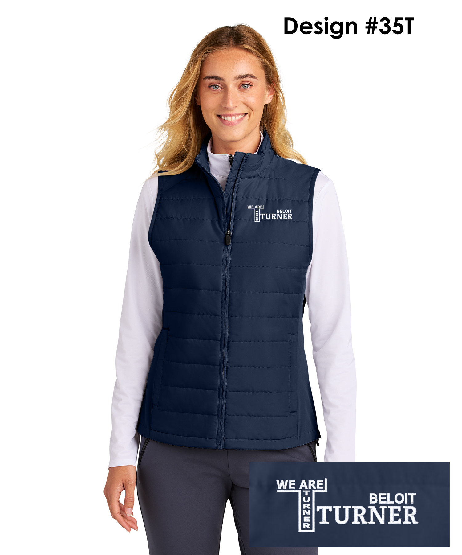 Turner Staff Embroidered Sport-Tek® Women’s Teknical Hybrid Vest - True Navy