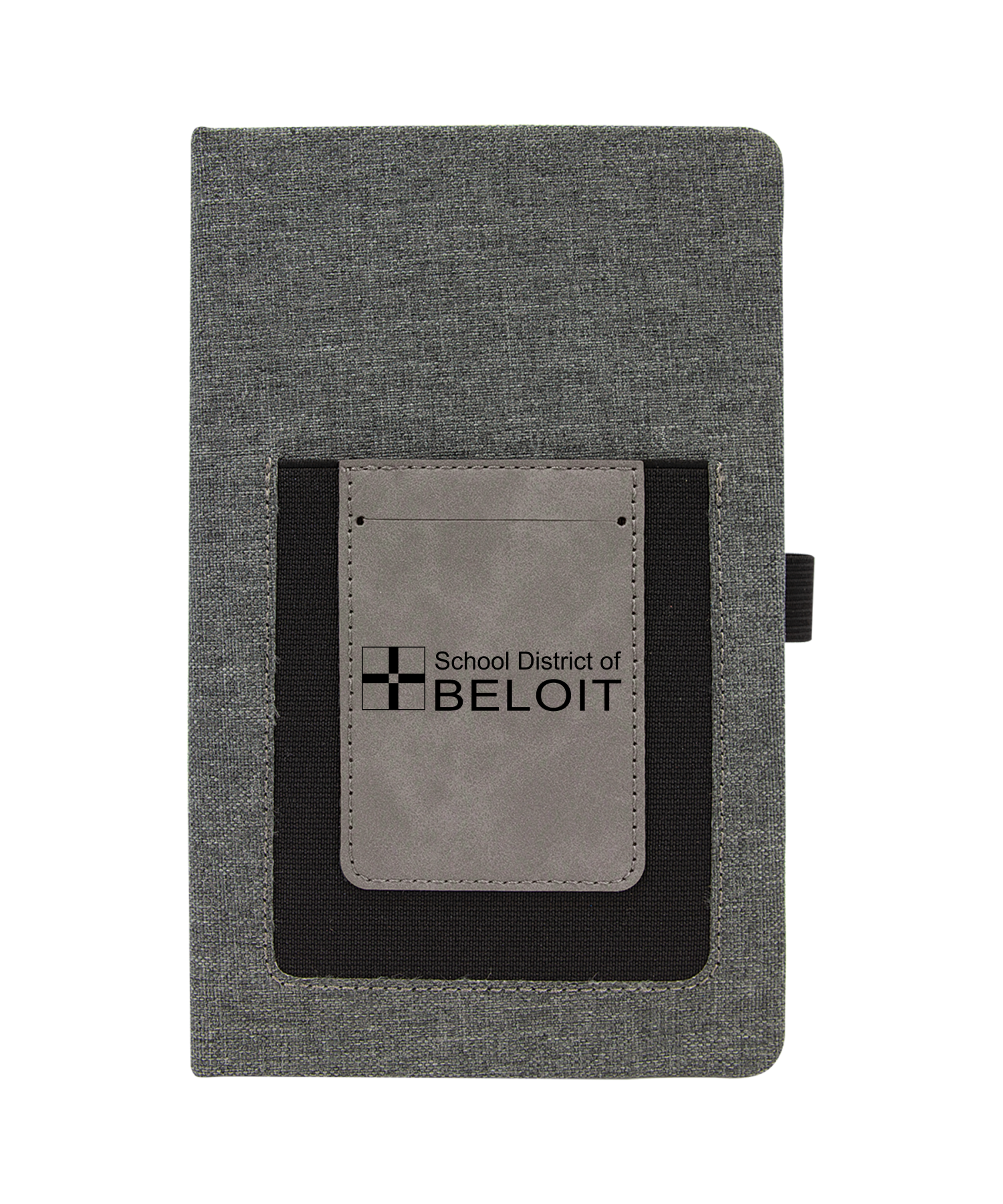 SDB 5 1/4" x 8 1/4" Gray w/Gray Leatherette Journal with Cell/Card Slot