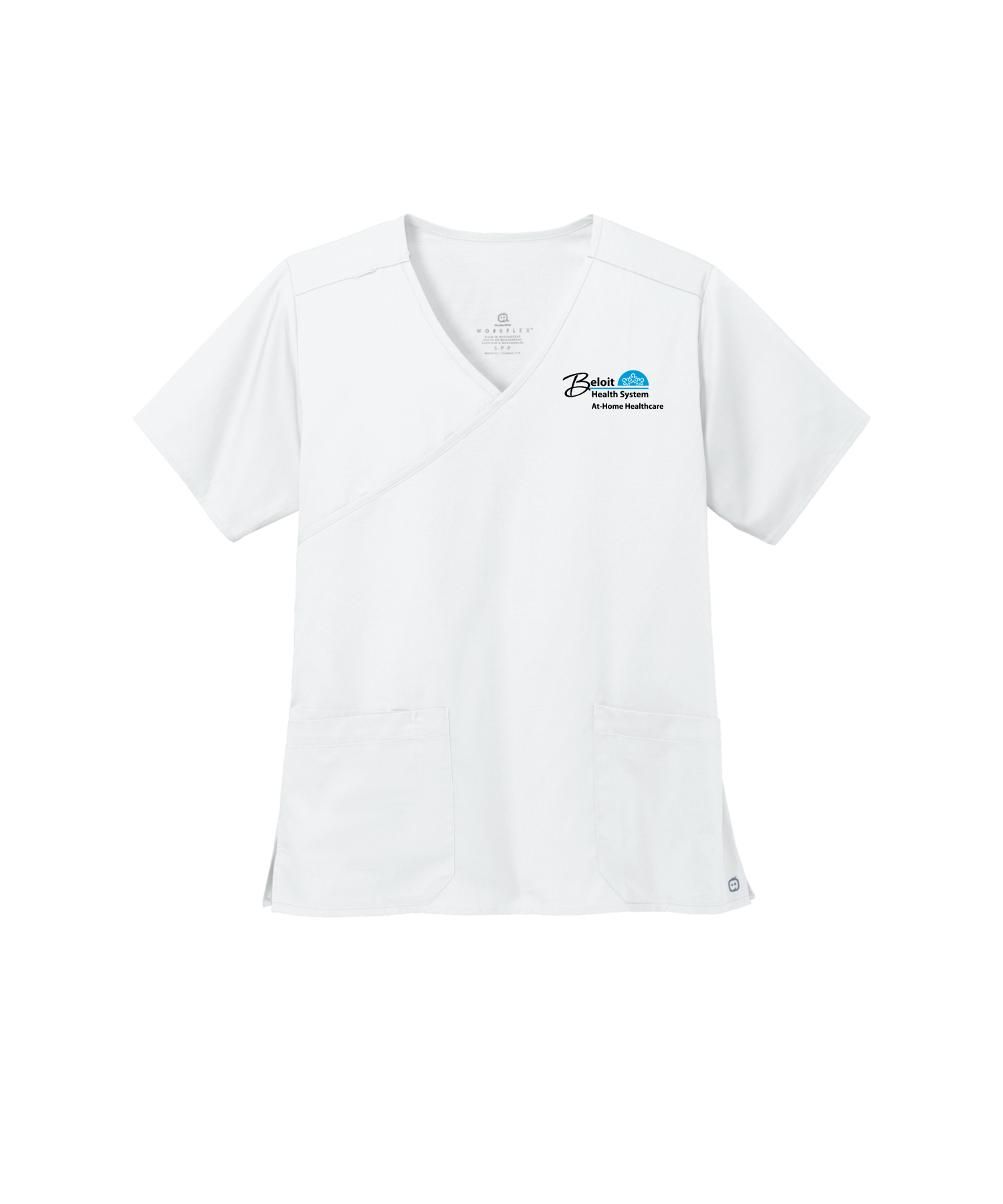 At-Home Embroidered WonderWink Women’s WorkFlex Mock Wrap Top