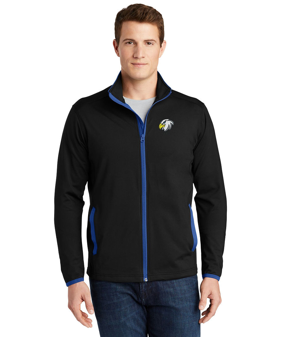 Thumbnail: Hackett Elementary Embroidered Men's Black Sport-Wick Full-Zip Jacket