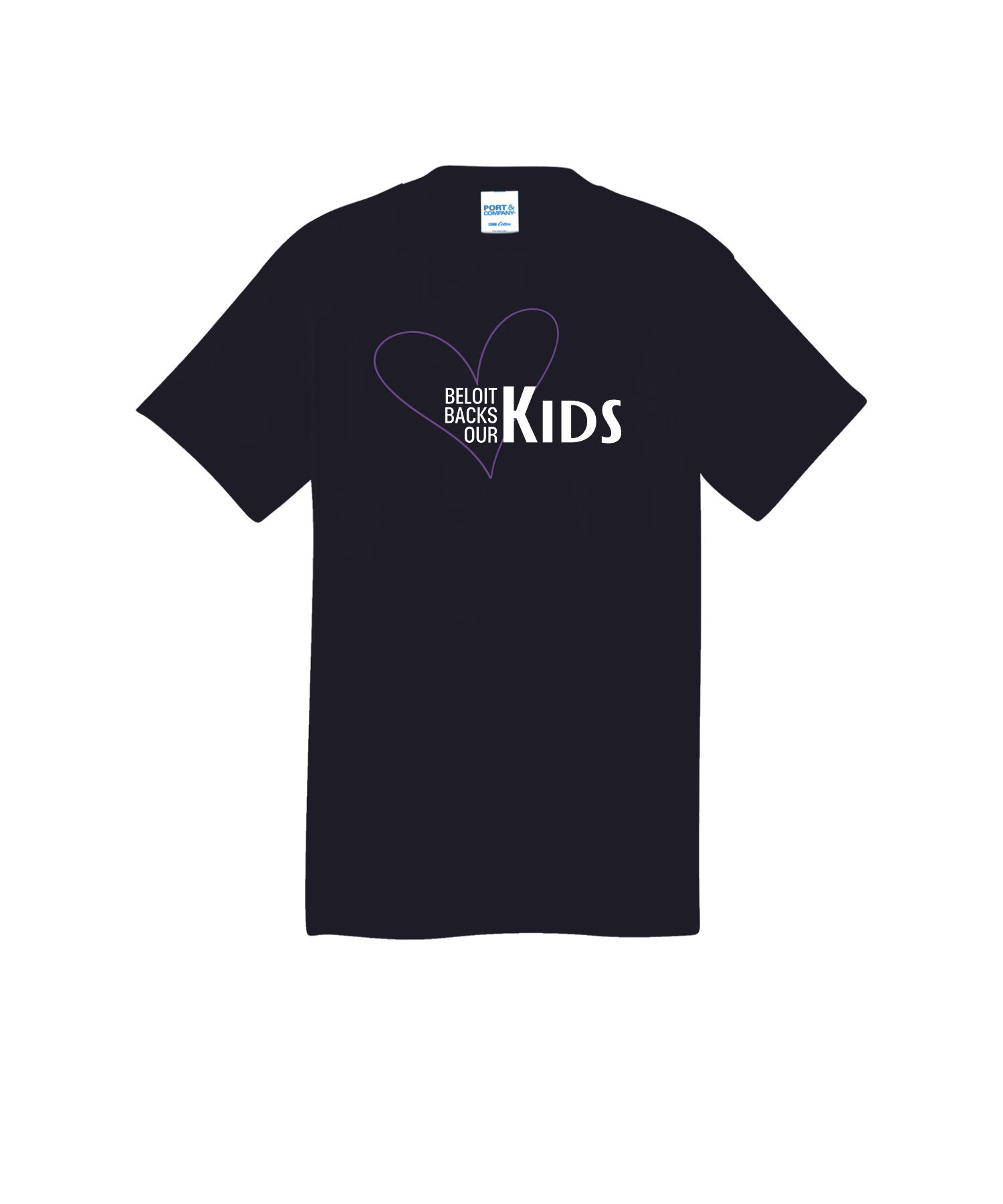Beloit Backs Our Kids Black Port & Company Core Cotton Tee