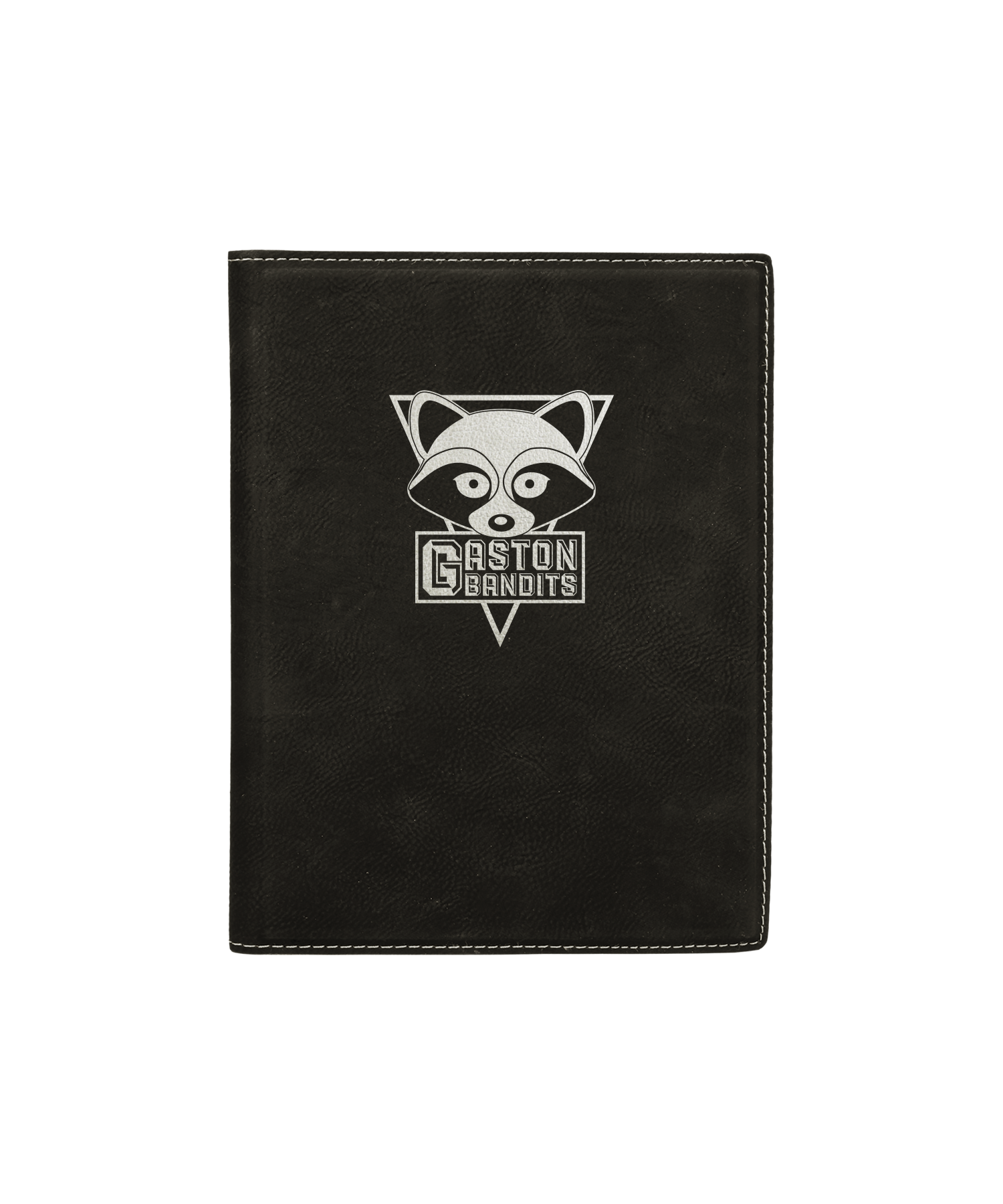 Gaston 7"x9" Black/Silver Leatherette Small Portfolio with Notepad