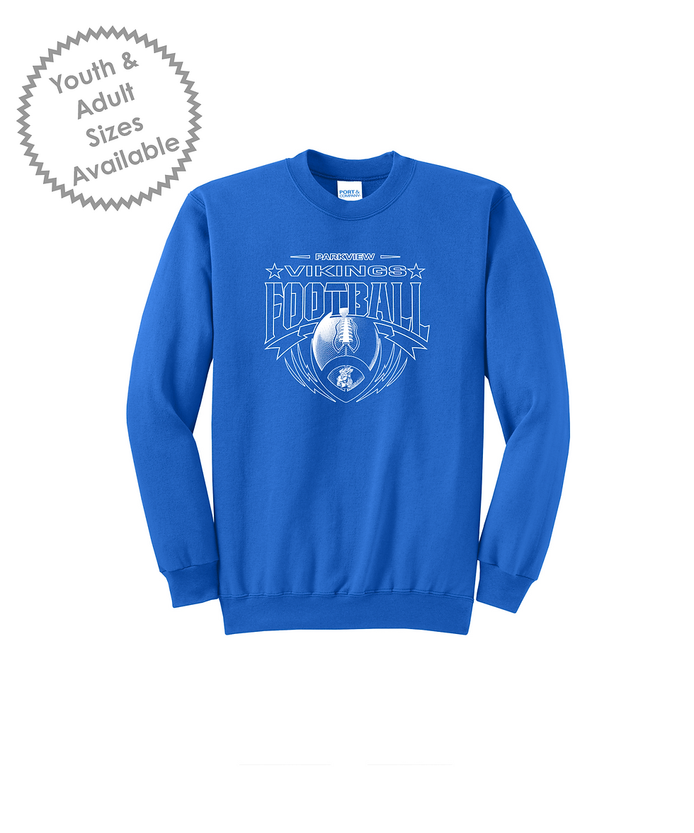 Thumbnail: Parkview Football Unisex Fleece Crewneck Sweatshirt
