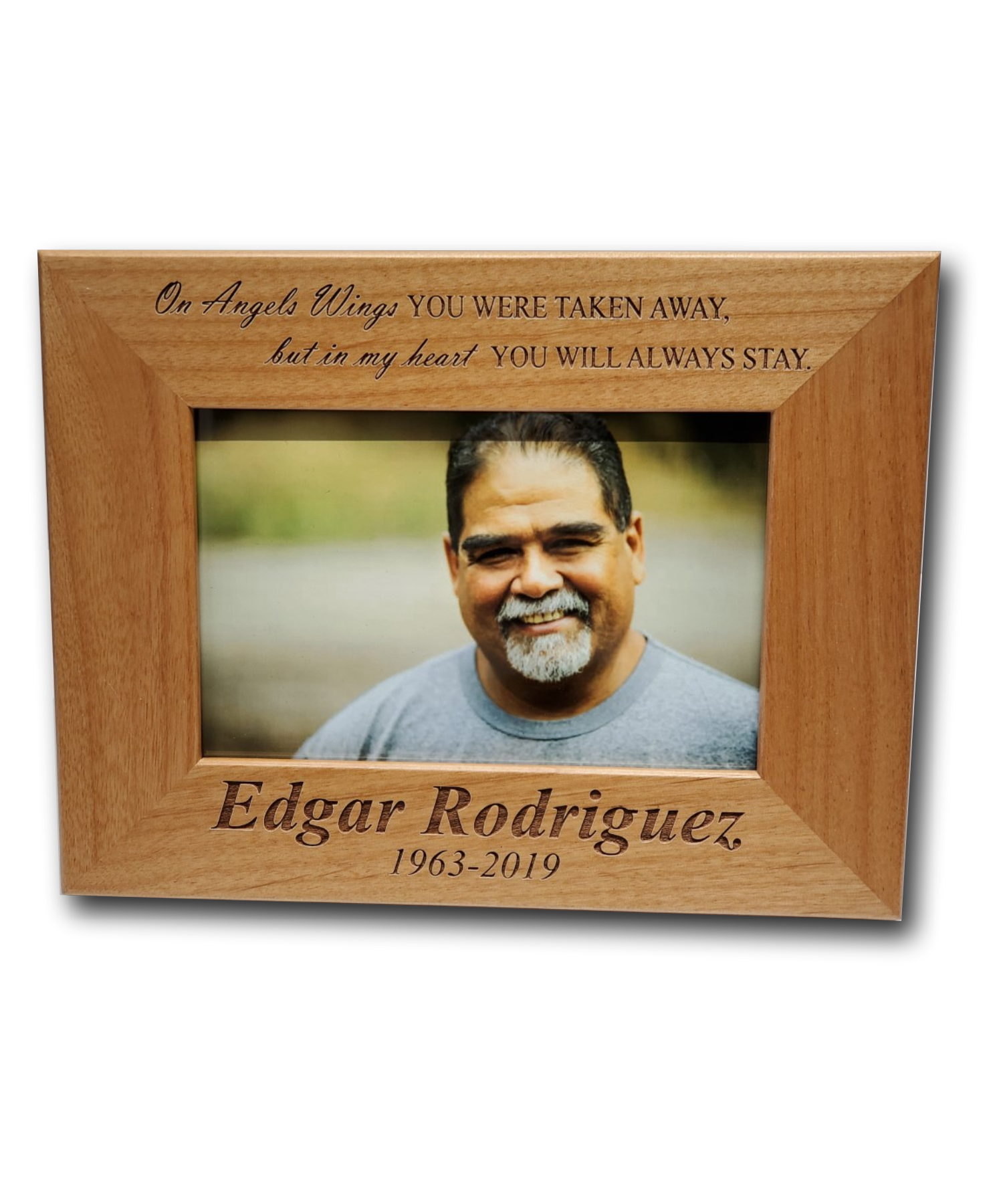 "On Angel Wings..." 4"x6" Genuine Red Alder Picture Frame